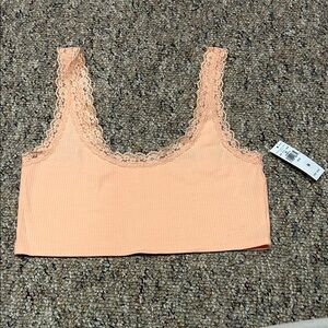 American Eagle Outfitters Peach Lace Tank